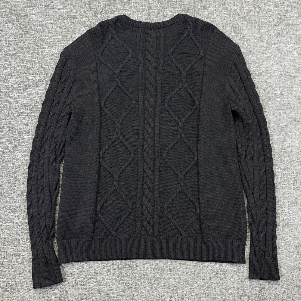 Disney Marvel Black Panther Sweater Mens XL Black Chunky‎ Cable Knit Pullover - Picture 4 of 10